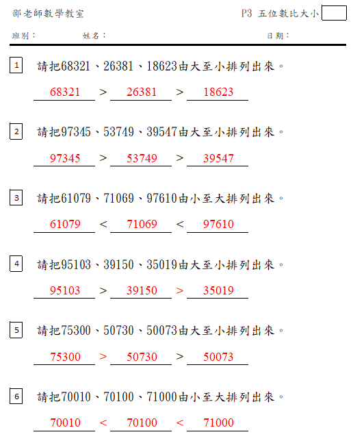 五位數比大小